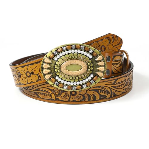 Ceinture western en cuir véritable robuste qui ne s'écaille pas au fil des mois