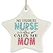 Produktbild Lplpol P8-478 Krankenschwester-Weihnachtsdekoration, Weihnachtsgeschenk für Mutter der Krankenschwester, My Favorite Nurse Calls Me Mom Ornament, Keramik, Porzellan, sternförmig, ideal