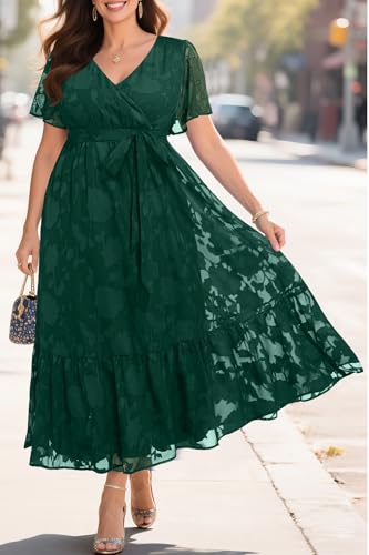 Image of Pinup Fashion Plus Size Wedding Guest Formal Cocktail A Line Long Dress