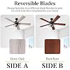 Prominence Home Marshall, 52 Inch Industrial Style LED Ceiling Fan with Light, Pull Chain, Three Mounting Options, Dual Finish Blades, Reversible Motor - Model 51457-01 (Matte Black)