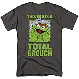 Camiseta Unisex para el Día del Padre de Plaza Sésamo, con Texto en inglés Total Grouch Dad, Color carbón, Talla XXXL