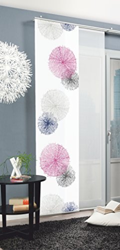 Home Fashion Rawlins Schiebevorhang, Polyester, rosa-grau-blau