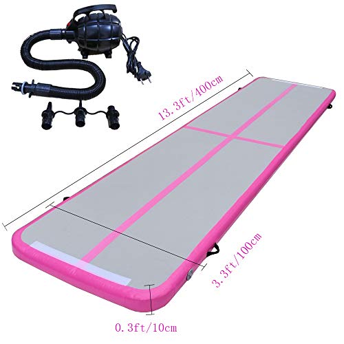Star Paraselene 10ft/13.3ft/16.7ft/20ft Inflatable Airtrack,Tumbling Gymnastics Mat, Waterproof Air Track,with Electric Air Pump