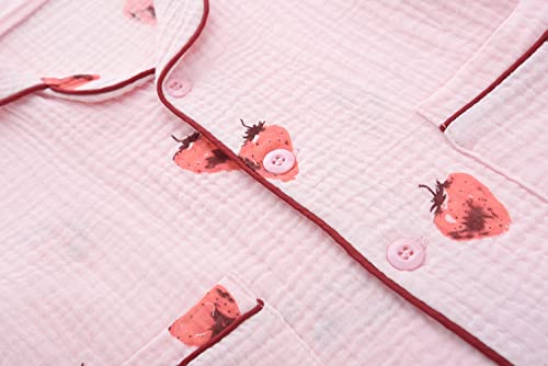 Image of BINIDUCKLING Toddler Pajama Set Short Sleeve Sleepwear Boy Girl Button Down Pjs Cotton Loungewear Nightclothes