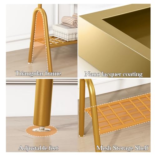 Support de vêtements élégant finition dorée de haute qualité avec base en maille métallique