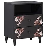 Motif floral coloré : le graphique floral imprimé à la main se démarque sur un fond audacieux et fait de ce meuble un accroche-regard artistique qui ajoute une touche individuelle aux intérieurs modernes et scandinaves sans encombrer l'espace