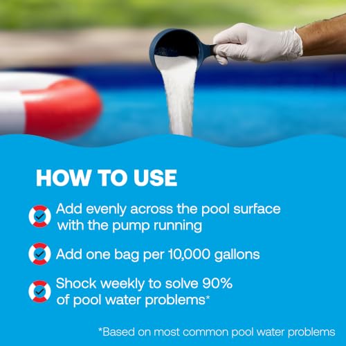 Image of HTH 52025 Swimming Pool Care Shock, Cal Hypo Formula, 13.3oz (Pack of 12)