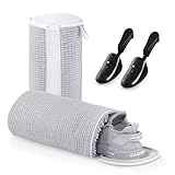 Teletrogy 2Pcs Schuhe Waschbeutel, Schuhwaschbeutel Waschmaschine mit Verstellbare Schuhspanner, Wäschesack Schuhe mit Verstecktem Reißverschluss, Wiederverwendbarer Wäschenetz für Sneaker, Grau