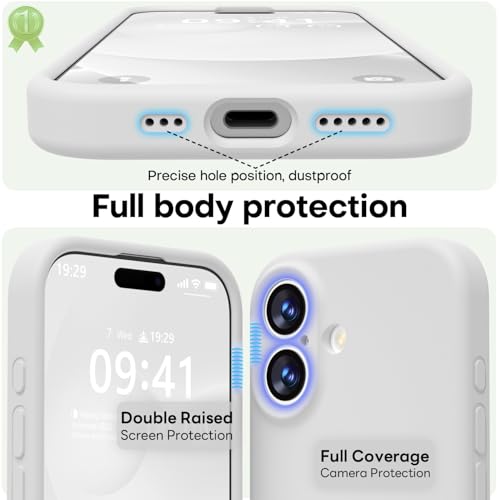 Image of LOVE 3000 Designed for iPhone 17 Case, Premium Silicone [Compatible with Magsafe][Soft Anti-Scratch Microfiber Lining] Shockproof Protective Phone Case for Men Women 6.3 inch, White
