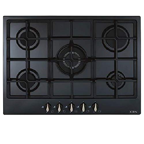 CDA 5 Burner Gas Hob, 70cm, Black
