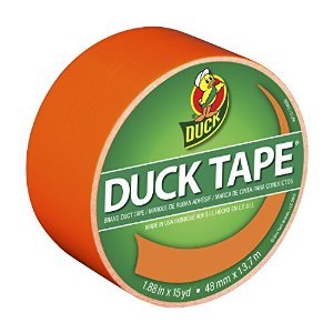 Image of Duck Brand 1265019 Color Duct Tape, Neon Orange, 1.88 Inches x 15 Yards, Single Roll (Pack of 6)