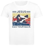 El Divertido Jiu Jitsu Brasileño Jesús Te Respalda Camiseta Básica Algodón Blanca Hombre