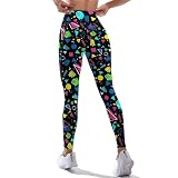 80s 90s Outfit Tummy Control Yoga Pants for Women with Pockets, High Waist Running Sports Workout Yoga Leggings M