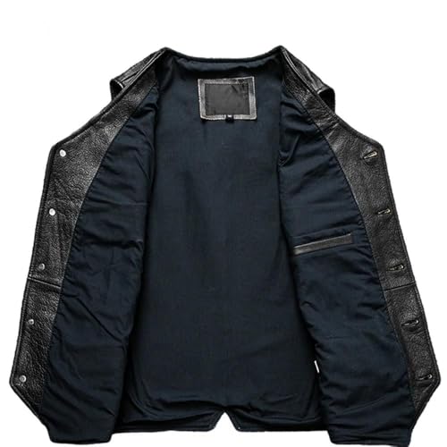 Men's Real Genuine Leather Vest Jacket Vintage Motorcycle Slim Fit Leather Waistcoat Bike4