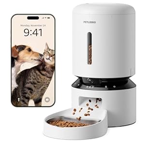 PETLIBRO Automatic Cat Feeder with Camera, 1080P HD Video with Night Vision, 5G WiFi Pet Feeder with 2-Way Audio, Low Food & Blockage Sensor, Motion & Sound Alerts for Cat & Dog Single Tray