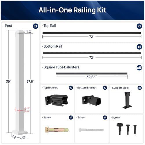 Egadis 36 in x 6 ft Modular Aluminum Stair Railing Kit, ASTM Certified by Egadis - Used condition - Image 6
