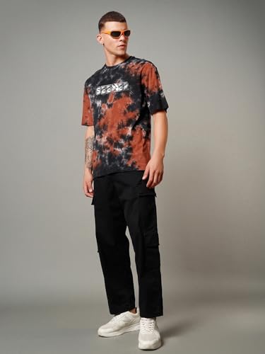 Image of Bewakoof Official Harry Potter Merchandise Men's 100% Cotton 220 GSM Graphic Print Oversized Fit Round Neck T-Shirt