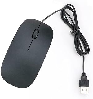 Ultra-Slim USB Wired Mouse, Slim Optical Wired Mouse with 1200 DPI, 3 Buttons, Lightweight and Comfortable - Compatible with Windows, Mac, and Linux For PC Laptop Desktop and Computer. (Black)