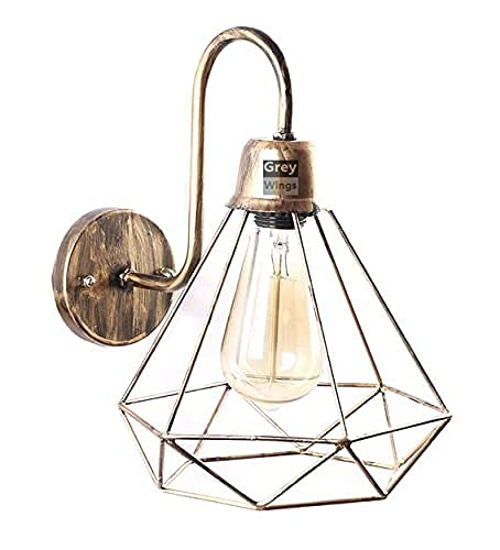 Image of GreyWings Geometric Antique Bronze Metal Wall Light, Modern Industrial Decorative Sconce, (Bulb not Included) Small Pack of 2