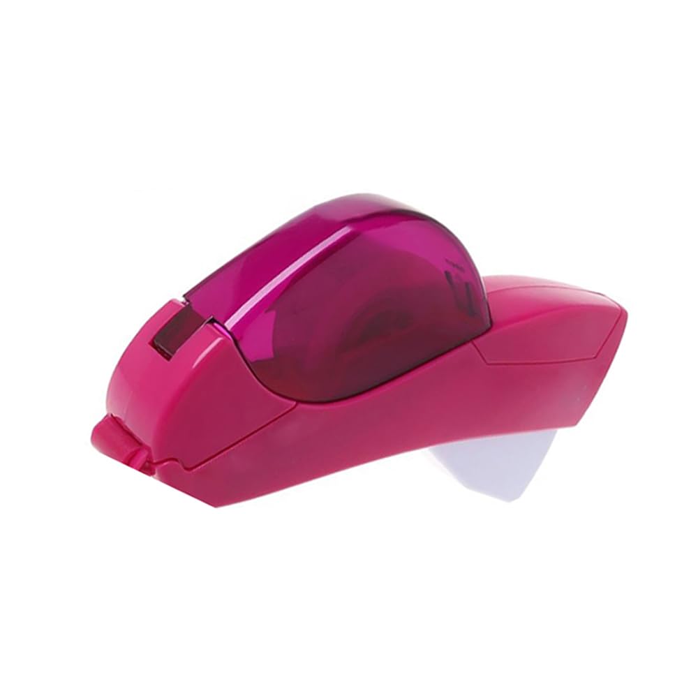 Rose Red Automatic Clear Tape Cutter Hand-held One Press Tape Dispense Suitable for Office Home School