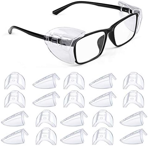 MELASA 12 Pairs Eye GlSide Shields, Flexible Slip on Side Shields for Safety GlFits Small to Medium Eyegl