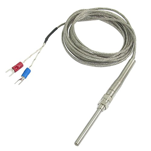 sourcing map K Type 50x5mm 500C Sonde Thermokoppel Temperatuur Sensor Kabel 10ft 3 Meter