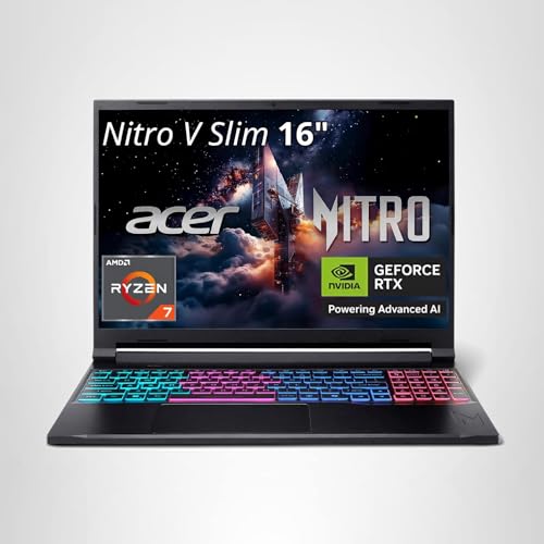 Acer Nitro V Slim ANV16S-41-R3Q0 Gaming Laptop | 16" WQXGA IPS | NVIDIA GeForce RTX 5070 | AMD Ryzen Processor | 16GB RAM | 512GB SSD | WiFi 6E | Backlit Keyboard | HDMI | USB4 | RJ-45 | Win 11 Home - Image 10