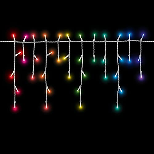 Image of Home Heritage 2-Pack Lumations 7ft Christmas Holiday Party Lights - 50 RGB LED Icicle Lights - Twinkly Smart App Control