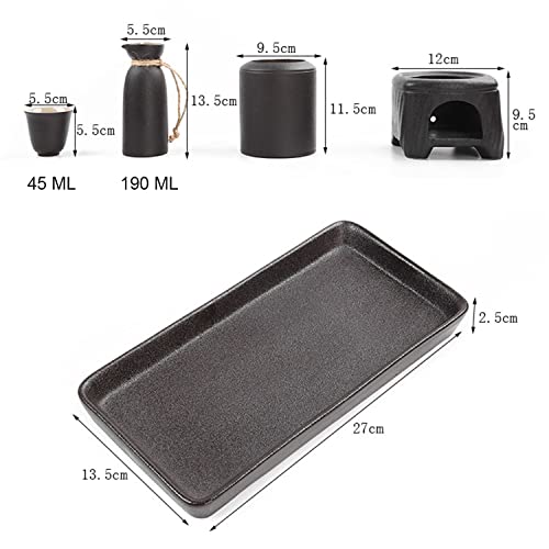 Set de sake ZEMMAL con olla calentadora de cerámica para mantener la bebida caliente 3