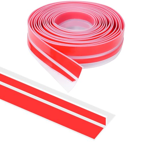 Door Draft Stopper for Side of Door Frame 1.37 in x 20 Ft T-Shaped Silicone Weather Stripping Door Seal Strip Draft Blocker - Clear