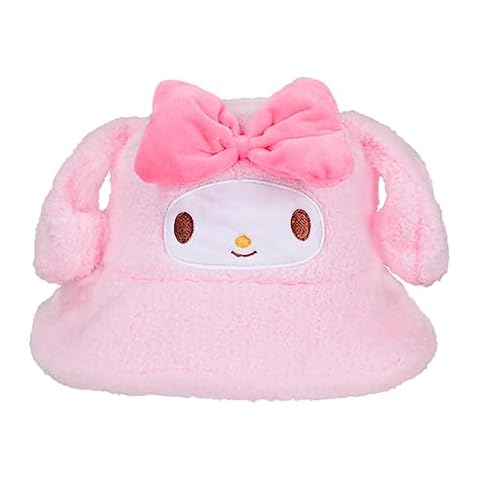 Bucket Hat Fashion Cute Plush Warm Hat, Anime Cartoon Cosplay Hat, Birthday Hat for Kids Fans (Pink) Cover