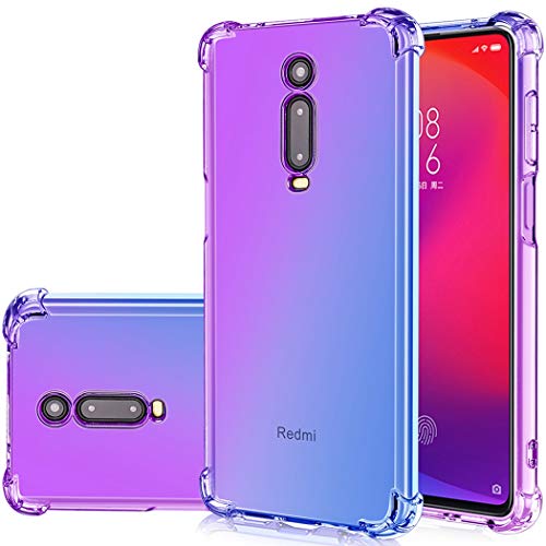 Image of Jhxtech Xiaomi Mi 9T / Mi 9T Pro Case,Redmi K20 / K20 Pro Case, Clear Cute Gradient Case Slim Flexible TPU Cover Shockproof Protective Case for Xiaomi Redmi K20/K20 Pro/Mi 9T/MI 9T Pro (Purple/blue)