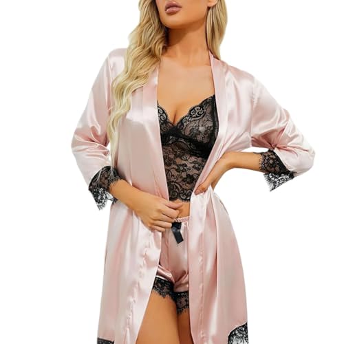 Image of Valentine's Day Fancy Night Suit & Bra Penty Set Combo for Women's Pack of 7 Pcs Nightwear Lingerie Robe Nightwear Wedding Gifts Free Size Purple