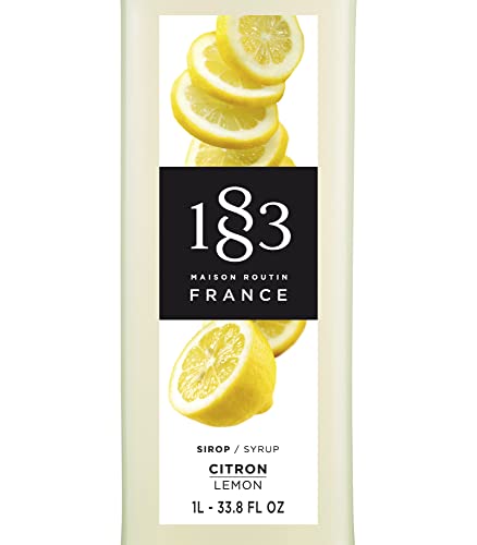 Image of 1883 Lemon Syrup for Drinks, Made in France, 1 Liter Glass Bottle