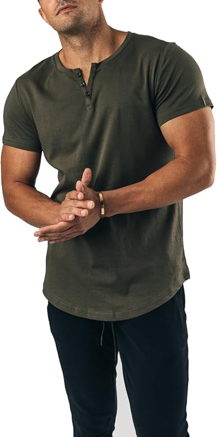 Image of Men's Fashion Henley Neck Half Sleeve T-Shirts