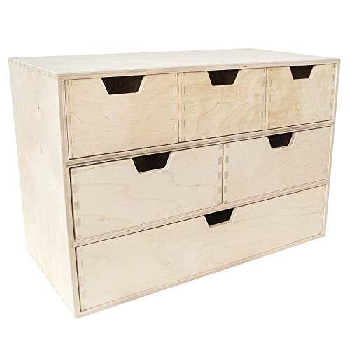 DIMENSIONI PERFETTE – Grazie alla misura esterna di 42 x 20 x 28,5 cm, questa scatola in legno è perfetta per contenere attrezzi, ricami e cucito, ma anche giocattoli o altro.