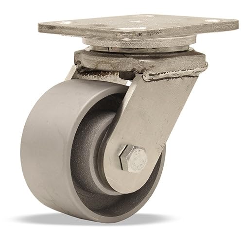 Hamilton S-WHS-4HMB Stainless Steel Workhorse Swivel Caster – 4" x 2" High-Temp Metal Wheel, 750°F Rated, with Precision Bearings – Ideal for E-Commerce and Industrial Use