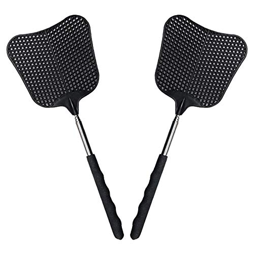 Preisvergleich Produktbild Vaorwne MüCken- und FliegenbekMpfung Kunststoff-Fliegenklatsche Einziehbare Edelstahlstange, Geeignet für Den Innen- und AuEnbereich (2Er-Pack)