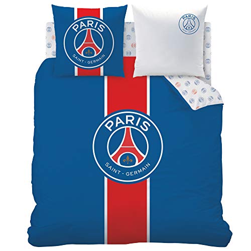 CTI Funda nórdica + Funda de Almohada 100% algodón, Camiseta Paris Saint Germain (240 x 220 cm) Cover