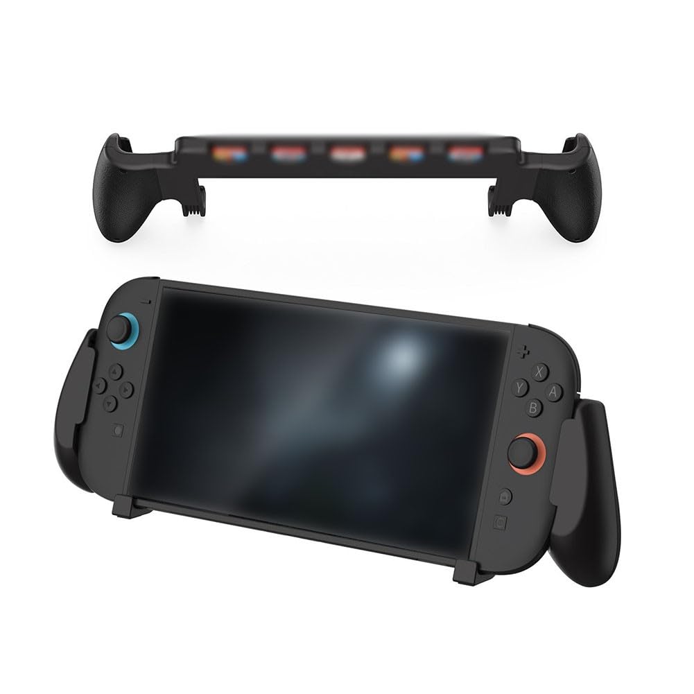 Impugnatura ergonomica Switch 2 Console, manico antiscivolo in ABS con design confortevole, gioco esteso, leggero e portatile, nero