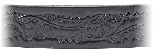 Oak Leaf Embossed Bridle Leather Belt Handmade Extra Thick3