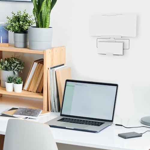 Support mural pour routeur et boîtier satellite blanc compact