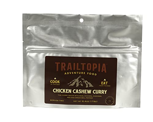Trailtopia Hearty Chicken Cashew Curry- Freeze Dried Hiking Dinner |