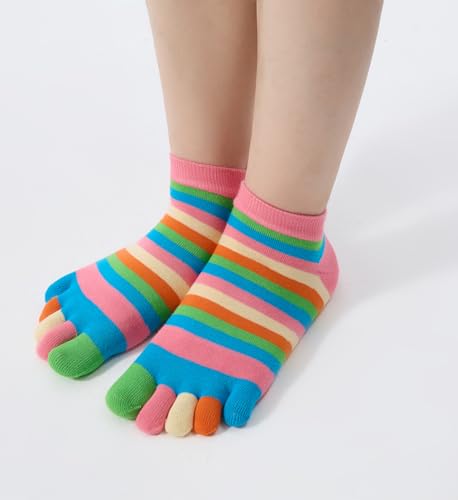 Image of Women Toe Socks 5 Finger Cotton Wicking Athletic 6 Pack 3 Pack