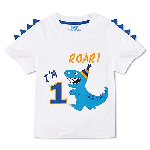 Dinosaurio Camiseta de Cumpleaños - 2do Cumpleaños Suministros para la Fiesta Camisetas de Manga Corta para Bebé Niños Estampada Bordado con Cuello Redondo de 100% Algodón Camiseta Tops