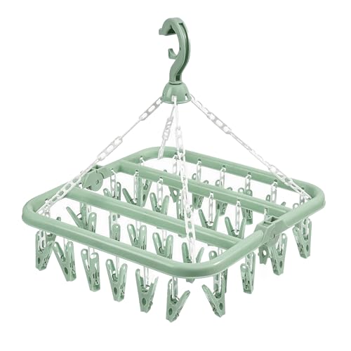Sock Hangers for Drying, Foldable Design Multi Functional Sock Dryer, Indoor Hanging Underwear Hanger with 32 Pegs, Windproof Hanger, for Socks Underwear Clothes Baby Clothes Hats Small Laundry Items