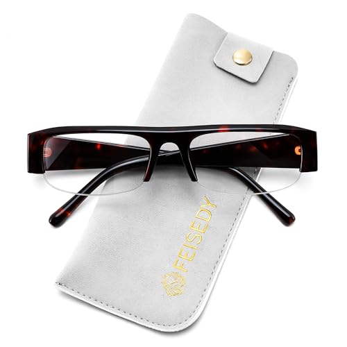 Image of FEISEDY Y2K Semi Rimless Blue Light Glasses for Women Computers B0431