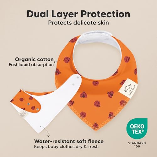 Image of 8pk Organic Baby Bandana Bibs for Drooling and Teething (Fall Spores)