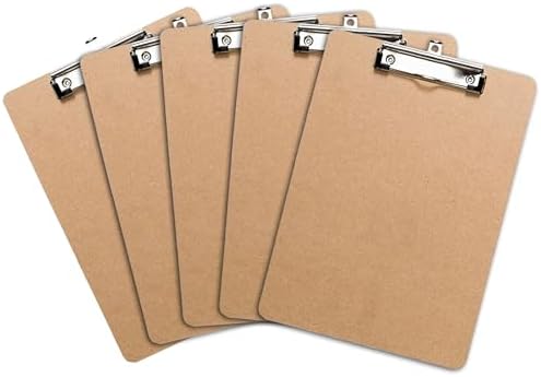Lot De 10 Porte-Blocs A4 En Bois - Avec Pince Métal Et Trou Suspension - Pour Bureau, École, Restaurant