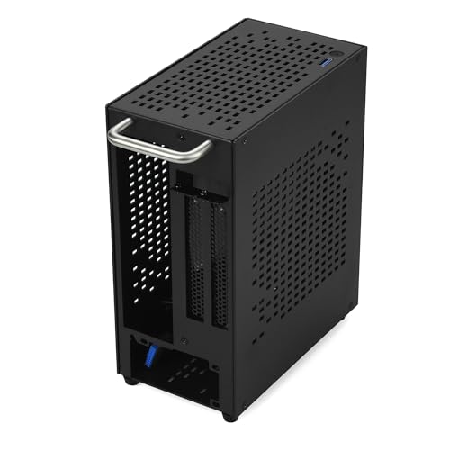 Gabinete de escritorio A07 Negro de aluminio para placa Mini-ITX con elevador PCIe 4.0 miniatura 3